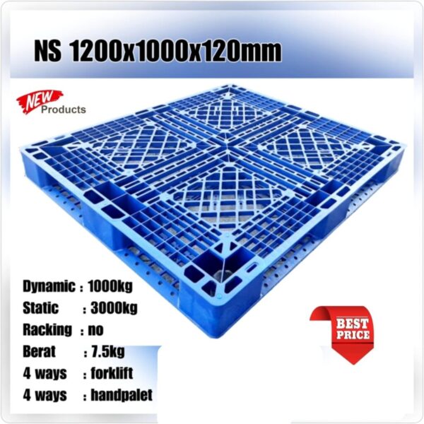 Plastic Pallet NS 1200X1000X120mm (2)